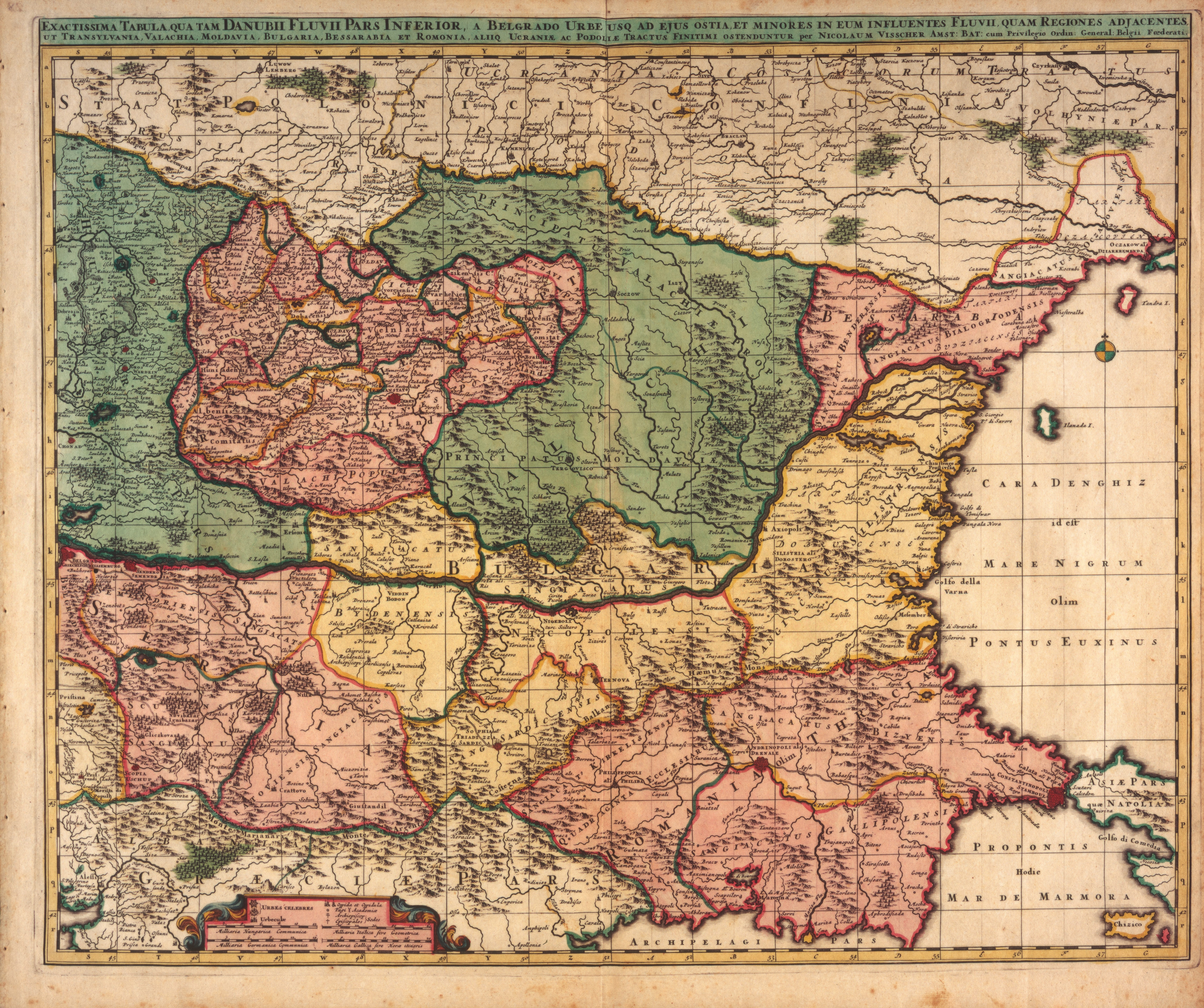 Nicolaes Visscher, Map of Lower Part of Danube