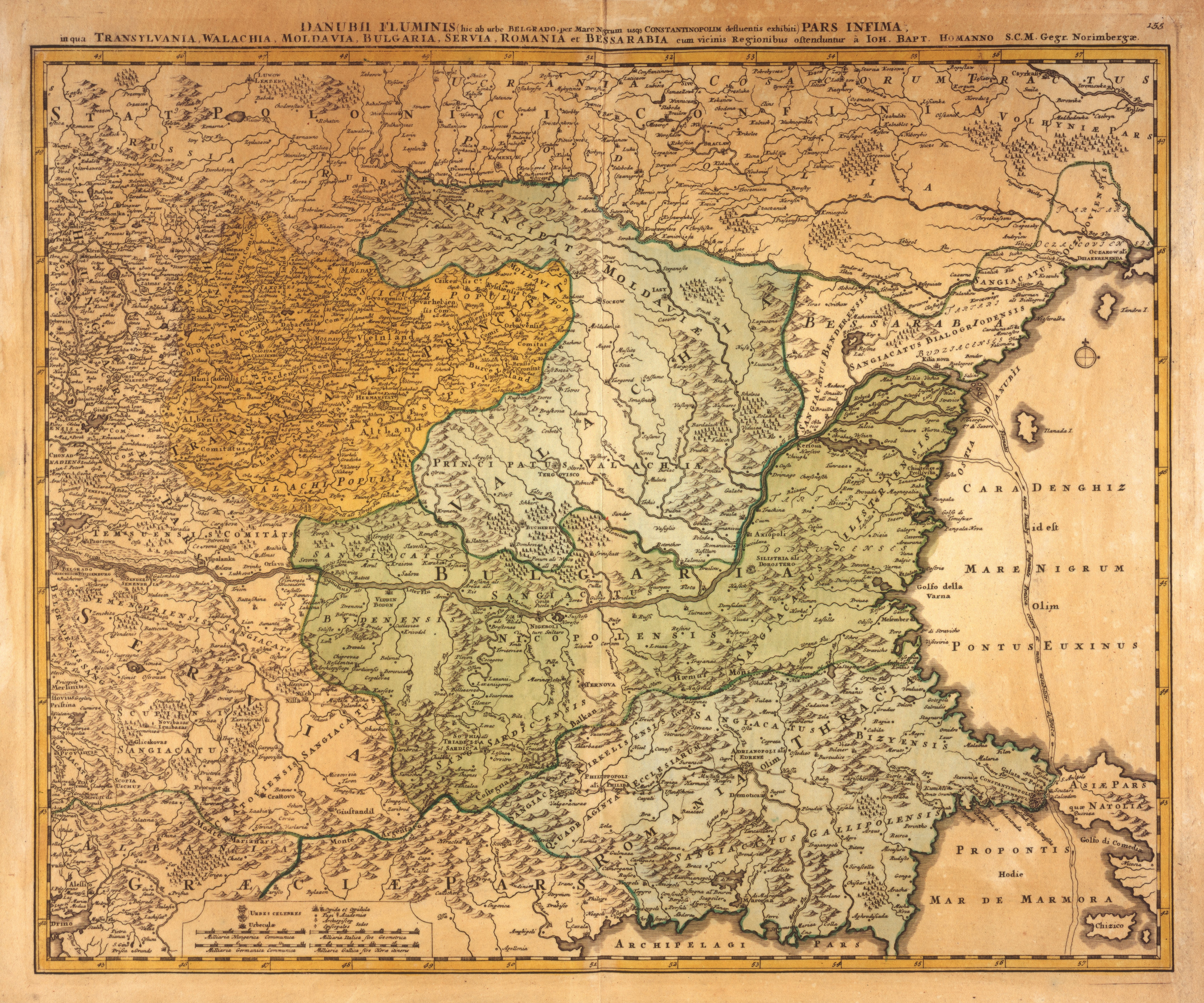 Johann Baptist Homann, Map of Lower Part of Danube